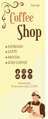 Custom Retractable Banners Multiple Sizes Coffee Shop