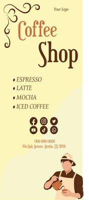 Custom Retractable Banners Multiple Sizes Coffee Shop