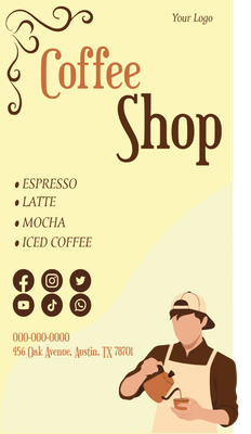 Custom Retractable Banners Multiple Sizes Coffee Shop