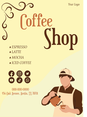 Custom Retractable Banners Multiple Sizes Coffee Shop