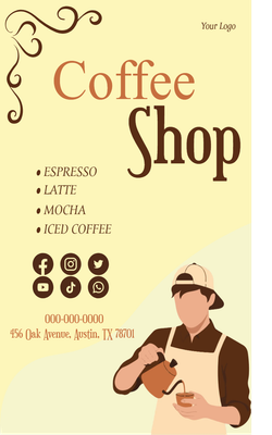 Custom Retractable Banners Multiple Sizes Coffee Shop