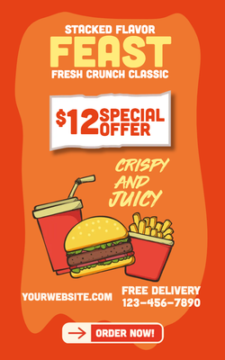 Custom Retractable Banners Multiple Sizes Fast Food