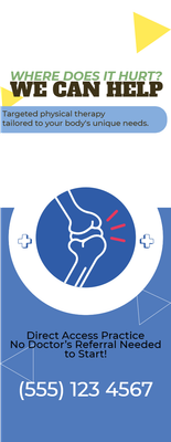 Custom Retractable Banners Multiple Sizes Physical Therapy
