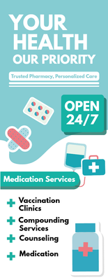 Custom Retractable Banners Multiple Sizes Pharmacy