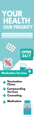 Custom Retractable Banners Multiple Sizes Pharmacy