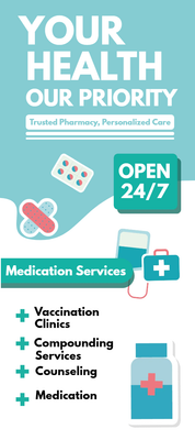Custom Retractable Banners Multiple Sizes Pharmacy