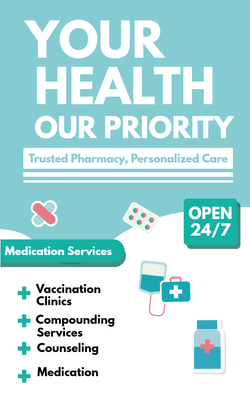 Custom Retractable Banners Multiple Sizes Pharmacy