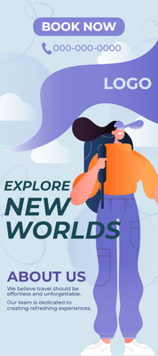 Custom Rack Cards Multiple Sizes Explore New Worlds