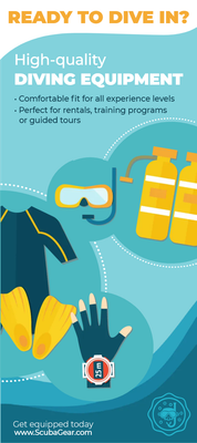 Custom Rack Cards Multiple Sizes Diving Equipment