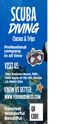 Custom Rack Cards Multiple Sizes Scuba Diving