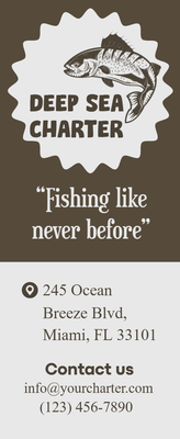 Custom Rack Cards Multiple Sizes Deep Sea Charter