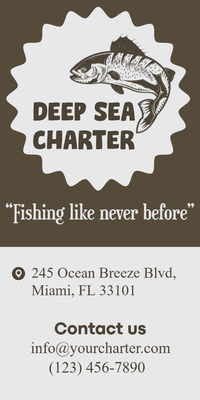 Custom Rack Cards Multiple Sizes Deep Sea Charter
