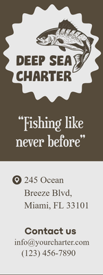 Custom Rack Cards Multiple Sizes Deep Sea Charter