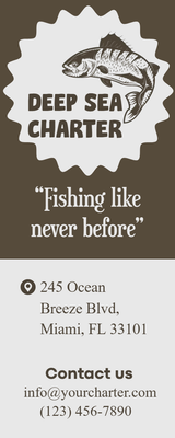 Custom Rack Cards Multiple Sizes Deep Sea Charter