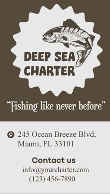 Custom Rack Cards Multiple Sizes Deep Sea Charter