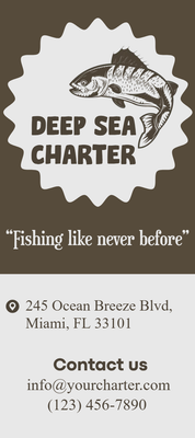Custom Rack Cards Multiple Sizes Deep Sea Charter