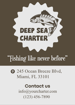 Custom Rack Cards Multiple Sizes Deep Sea Charter