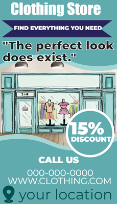 Custom Rack Cards Multiple Sizes Clothing Store