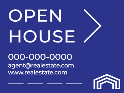 Custom Outdoor Yard Signs Multiple Sizes Open House