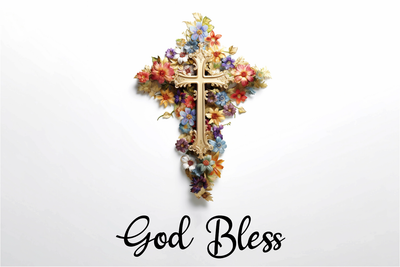 Custom Outdoor Yard Signs Multiple Sizes God Bless Cross