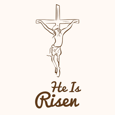 Custom Outdoor Yard Signs Multiple Sizes He Is Risen Cross