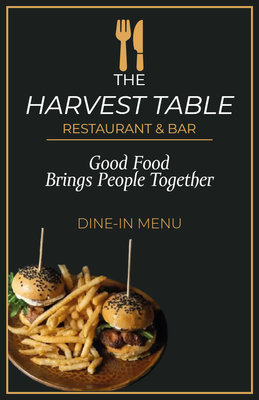 Custom Restaurant Menus Multiple Sizes Dine-in
