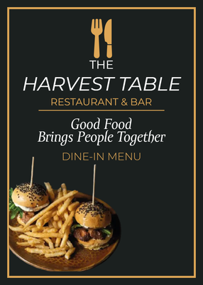 Custom Restaurant Menus Multiple Sizes Dine-in