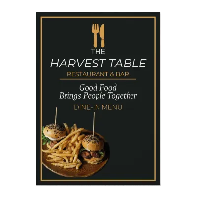 Custom Restaurant Menus Multiple Sizes Dine-in