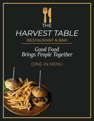 Custom Restaurant Menus Multiple Sizes Dine-in