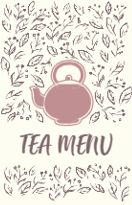 Custom Restaurant Menus Multiple Sizes Tea
