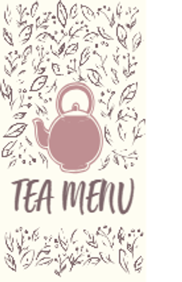 Custom Restaurant Menus Multiple Sizes Tea