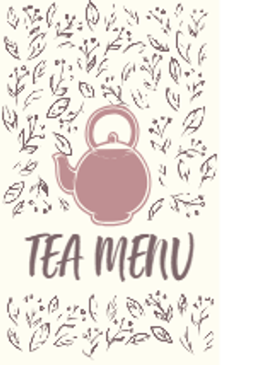 Custom Restaurant Menus Multiple Sizes Tea