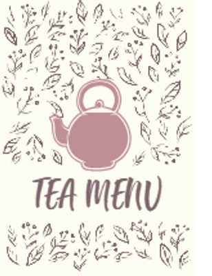 Custom Restaurant Menus Multiple Sizes Tea