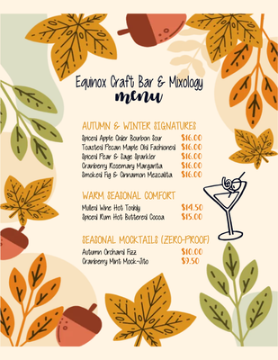 Custom Restaurant Menus Multiple Sizes Pub Classics