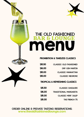 Custom Restaurant Menus Multiple Sizes Classic