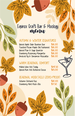 Custom Restaurant Menus Multiple Sizes Seasonal