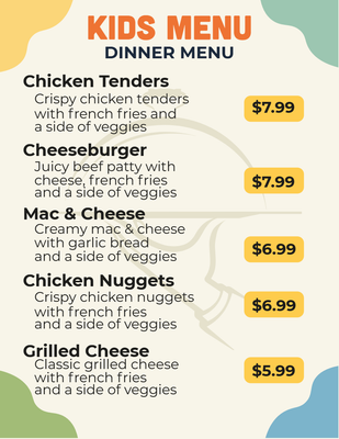 Custom Restaurant Menus Multiple Sizes Dinner Menu