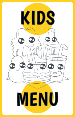 Custom Restaurant Menus Multiple Sizes Coloring Kids Menu