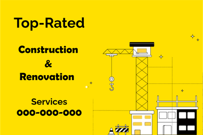 Custom Outdoor Yard Signs Multiple Sizes Top rated Construction and Renovation