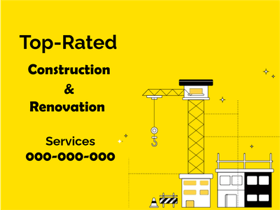 Custom Outdoor Yard Signs Multiple Sizes Top rated Construction and Renovation