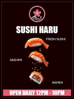 Custom Outdoor Yard Signs Multiple Sizes Sushi