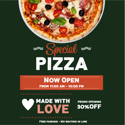 Custom Outdoor Yard Signs Multiple Sizes Special Pizza
