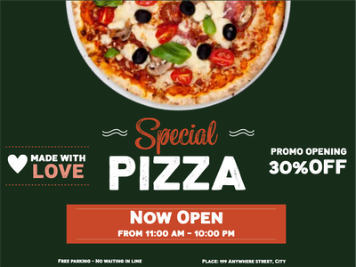 Custom Outdoor Yard Signs Multiple Sizes Special Pizza