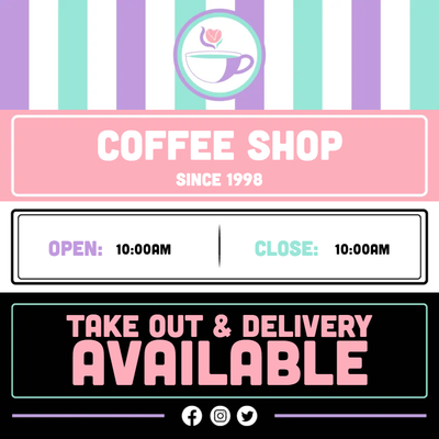 Custom Outdoor Yard Signs Multiple Sizes Coffee Shop