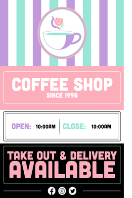 Custom Outdoor Yard Signs Multiple Sizes Coffee Shop