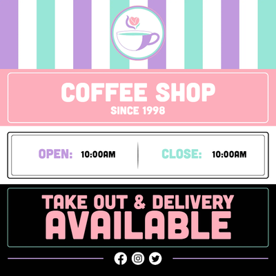 Custom Outdoor Yard Signs Multiple Sizes Coffee Shop