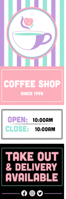 Custom Outdoor Yard Signs Multiple Sizes Coffee Shop
