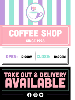 Custom Outdoor Yard Signs Multiple Sizes Coffee Shop