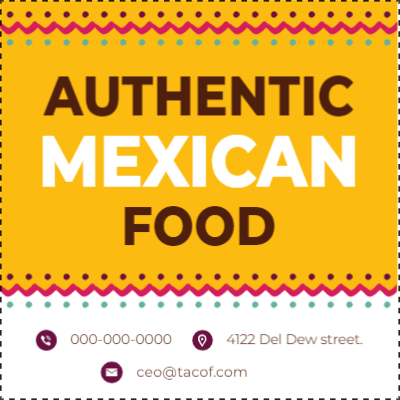 Custom Outdoor Yard Signs Multiple Sizes Authentic Mexican Food