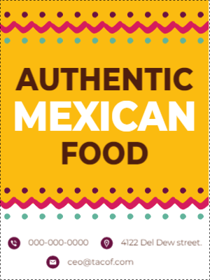 Custom Outdoor Yard Signs Multiple Sizes Authentic Mexican Food